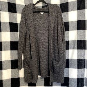 Dark gray oversized sweater cardigan